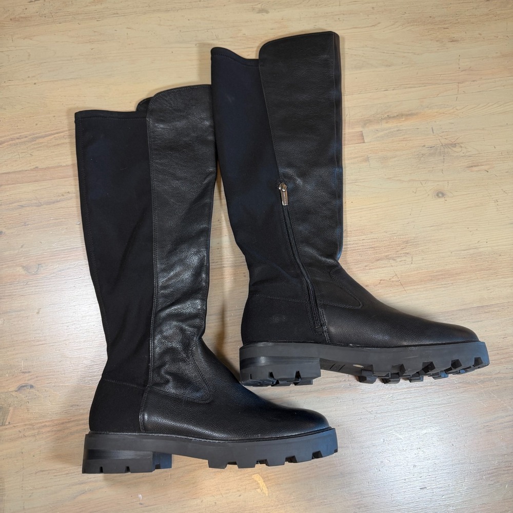 Vince Camuto Womens 9 Tall Leather/Textile Lug Sole Boot